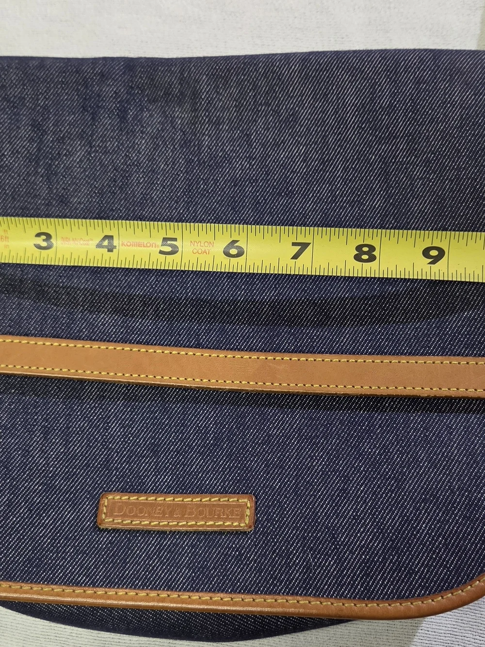 VINTAGE DOONEY & BOURKE DARK DENIM & LEATHER TRIM CROSSBODY PURSE